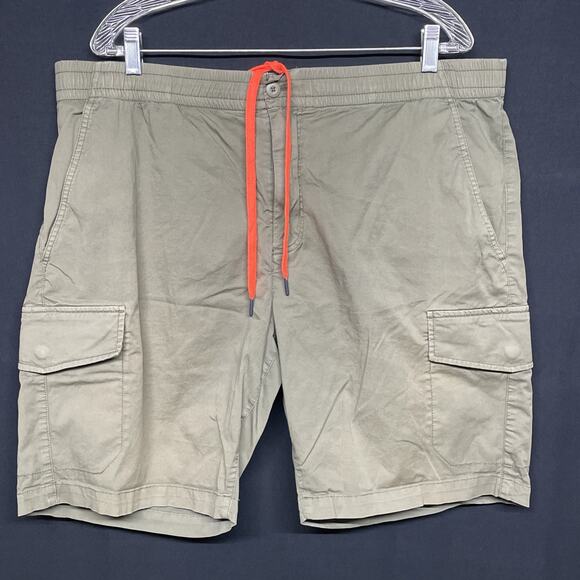 Psycho Bunny Other - Psycho Bunny Mens 40 Cargo Shorts Olive Green Elastic Waist w/Orange Drawstring